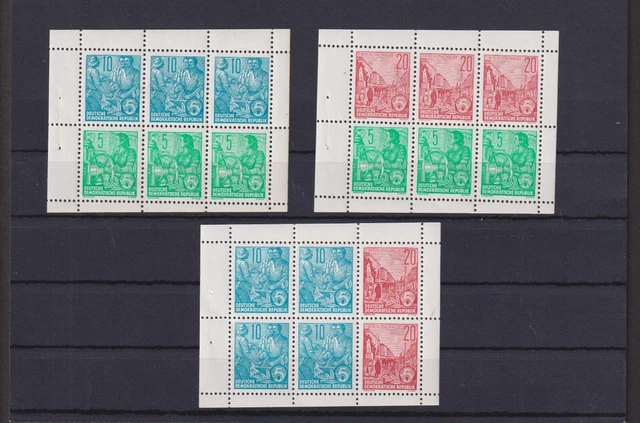 DDR -  H-Blatt  1 - 3  postfrisch