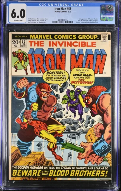 Iron Man #55 CGC FN 6.0 Off White 1st Appearance Thanos Drax! Marvel 1973