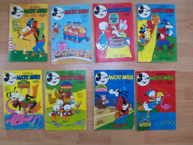 Micky Maus 1978 Konvolut 13 Hefte, 5 Hefte mit Beilagen + div. lose Beilagen