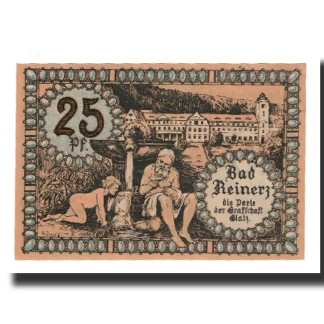 [#320470] Banknote, Germany, Reinerz, Bad Stadt, 25 Pfennig, village, 1921, 1921