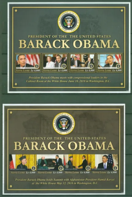 2011 Sierra Leone - Barack Obama - Hamid Karzai Nancy Pelosi - 5449-52 + 5453-56