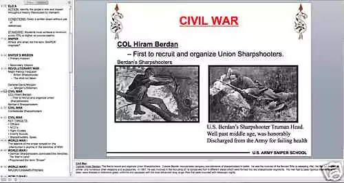 41 page SNIPER HISTORY PowerPoint Presentation on CD