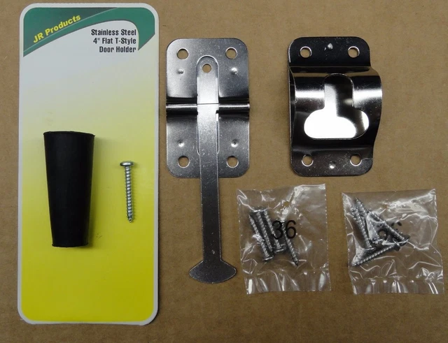 RV/Camper/Trailer - "T" Stainless Steel Entry Door Holder, 4 ", 8 Screws