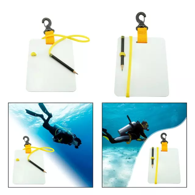 Underwater Slate Writing Board with Rotating Clip Pencil Handwriting Board for