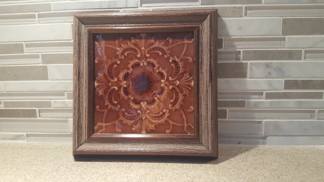 Antique 6" Architectural Fireplace Tile - Framed