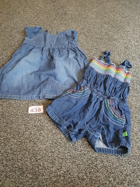 Girls 12-18 Months Summer Dress And Play Suit Bundle (P438)