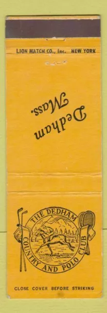 Matchbook Cover - Dedham Country and Polo Club MA