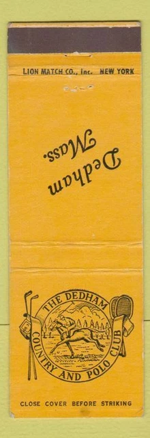 Matchbook Cover - Dedham Country and Polo Club MA