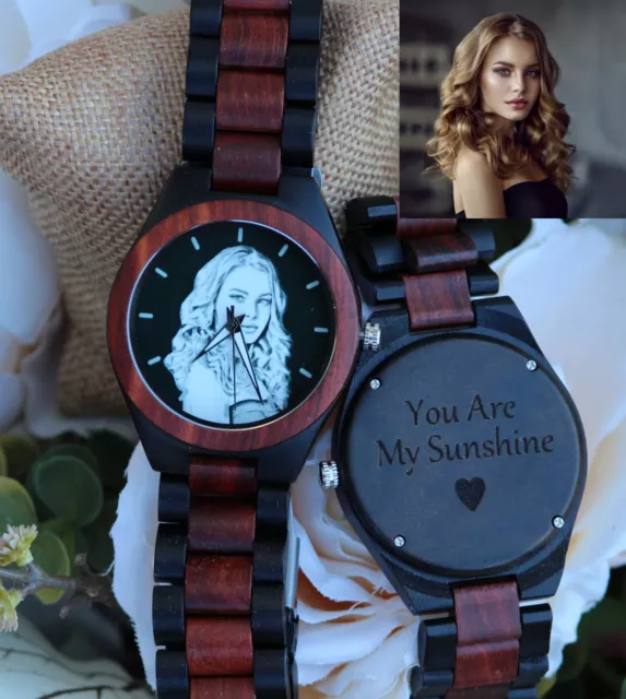 Personalized Wooden Photo Watch Wooden Strap