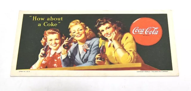 Vintage Coca Cola Advertising Ink Blotter