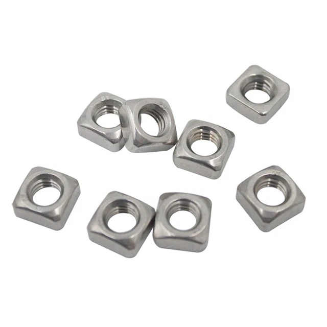 Set dadi quadrati resistenti alla ruggine 20 pz. DIN562 SOTTILI nu M6 A2 acciaio inox