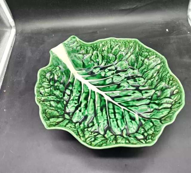 Bordallo Pinheiro Large Salad Bowl 13" Cabbage Leaf Design