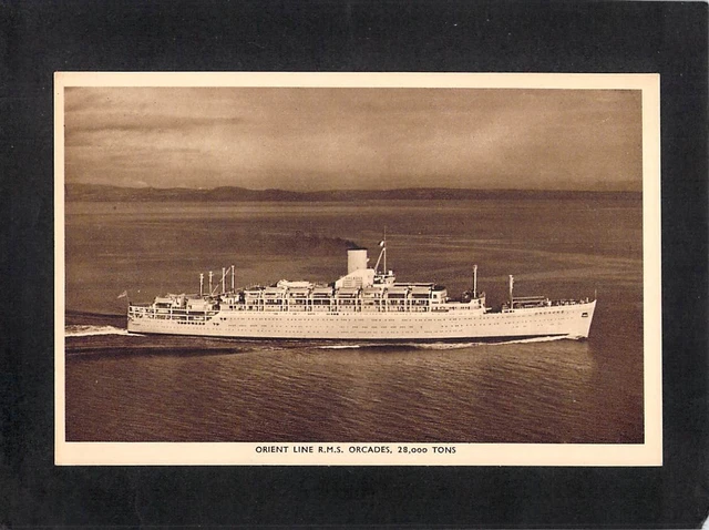 Carte Photo Vintage RPPC - Bateau Orcades Orient Liner - Tirage Argentique 8,5x13 Cm
