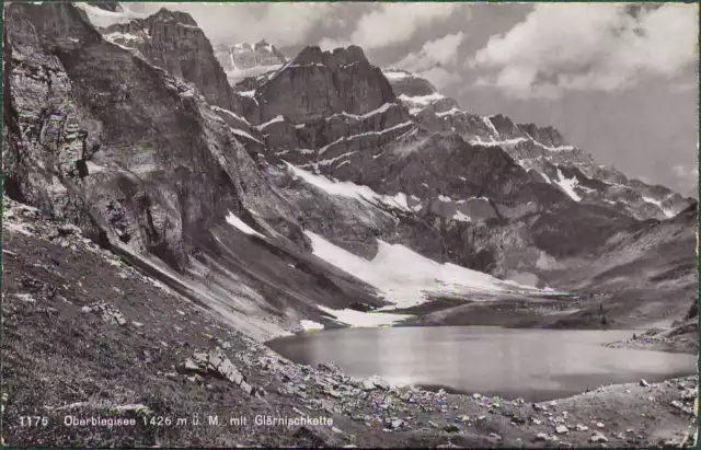 Ansichtskarte Oberblegisee 1959 Glärnischkette Glarus Süd Schweiz Nidfurn