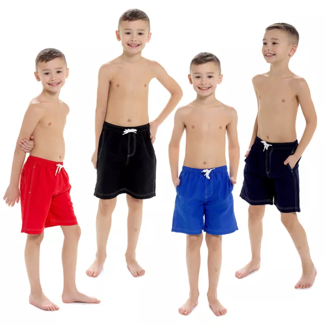 Jungen Badeshorts Kinder Sommer Pool Urlaub einfach Strand Netz gefüttert 6-13 Jahre