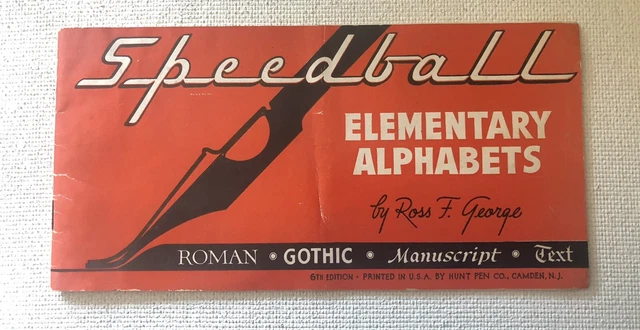 VINTAGE SPEEDBALL PENS Elementary Alphabets Lettering Guide Drafting ...