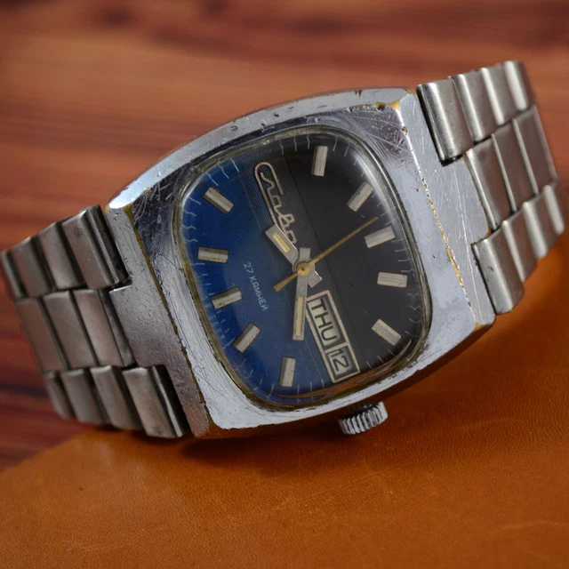 Orologio Meccanico Massive SERBATOIO SLAVO AUTOMATICO Vintage Manutenzione Unione Sovietica URSS