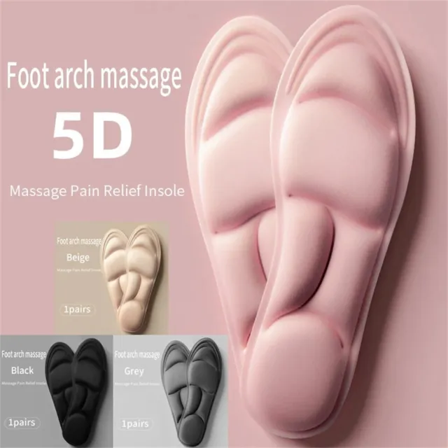 5D Memory Foam Insoles Inner Sole Insert Air Cushion Heel Foot Shoe Pads Unisex