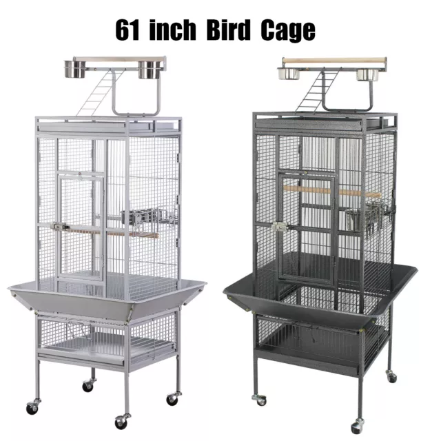 61" Bird Cage Large Play Top Parrot Finch Cage Pet Supplies Removable Part Cage