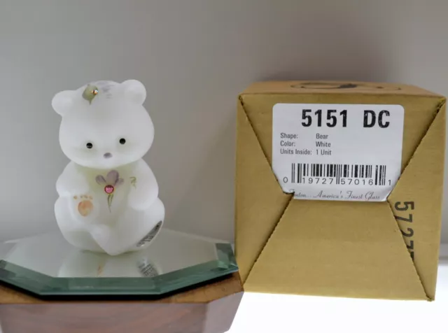 Fenton DEWDROPS Bear w/2 Swarovski Crystals 5151DC MIB * FREE USA SHIPPING