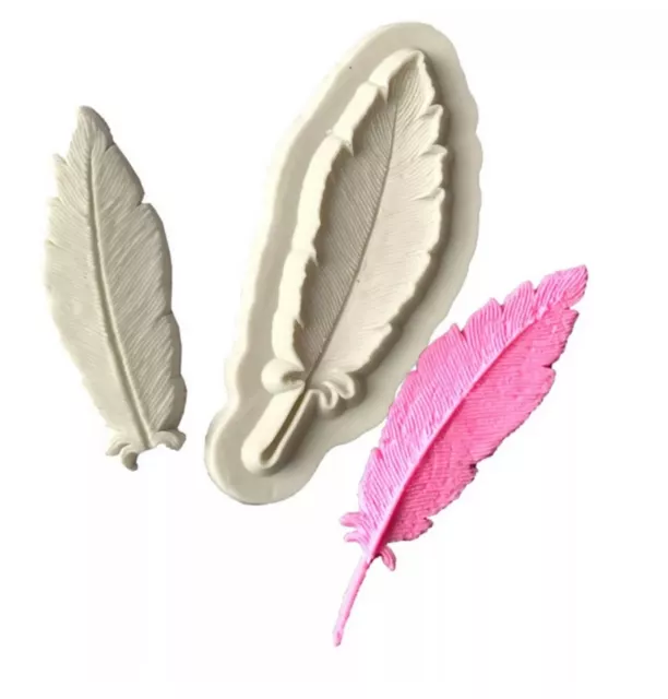 Feather Silicone Fondant Icing Mould Chocolate Cake Baking Sugar Craft UK