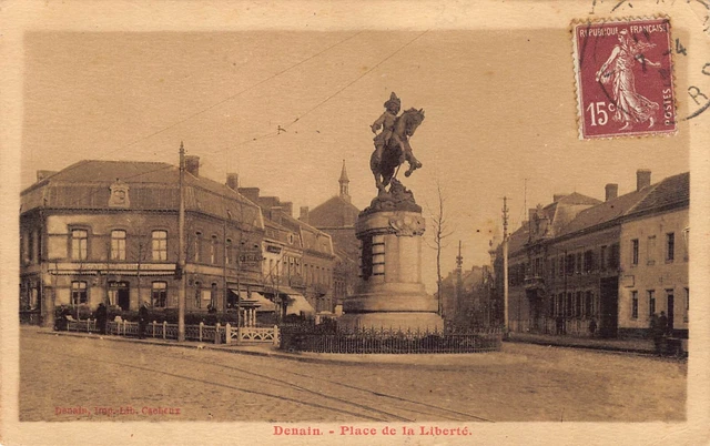 Carte Postale Ancienne Dept 59 Nord  - Denain place de la Liberté