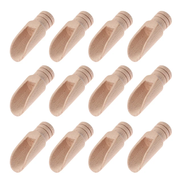 12 pz piccoli cucchiai latte da condimento legno miniatura