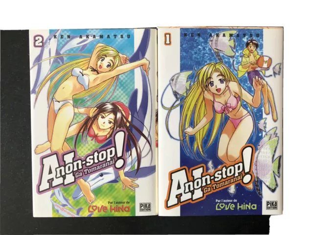 Lot 2 Manga Ai Non Stop Ken Akamatsu Vol.1 & 2 Editions Pika Shonen