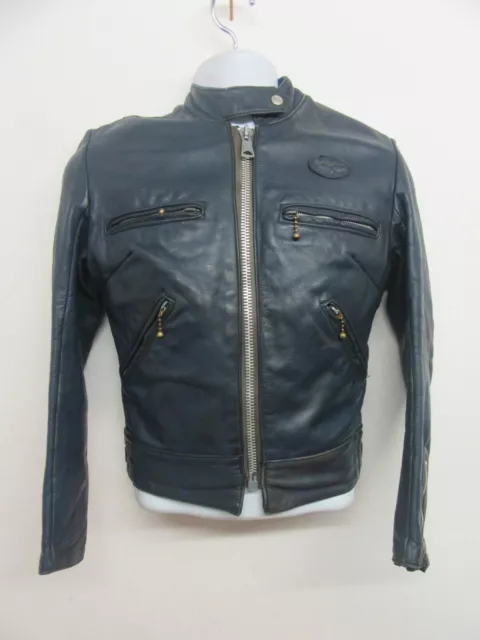 Vintage 70'S Lewis Leathers Super Sportsman Motorcycle Jacket Size Xxs