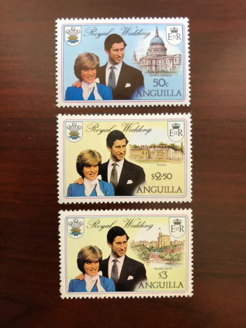 Anguilla 1981 Scott #444-446 British Royal Wedding Charles & Diana Mint NH