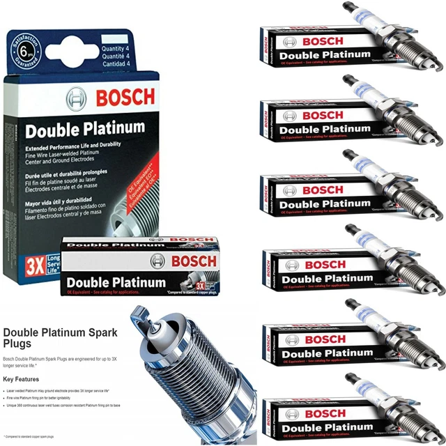 6 PACK SPARK Plugs Bosch Double Platinum For 20082009 HONDA ACCORD V6