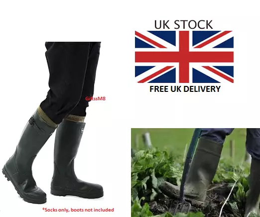New Fleece Welly Liner Socks Soft Warm Ladies Men Thermal Wellie Wellington Boot