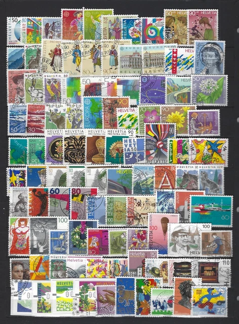Schweiz 200 verschiedene gestempelte Marken aus 1989-2003