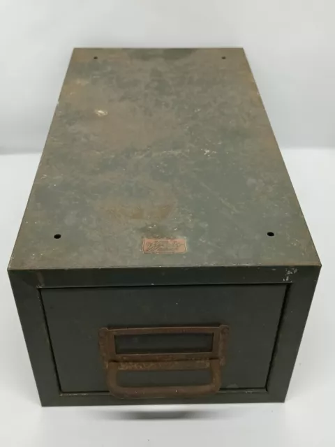 Vintage Weis Steel Drawer Index Card Metal File Cabinet