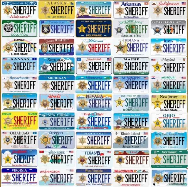 Any US State Personalized Sheriff Custom Car License Plates