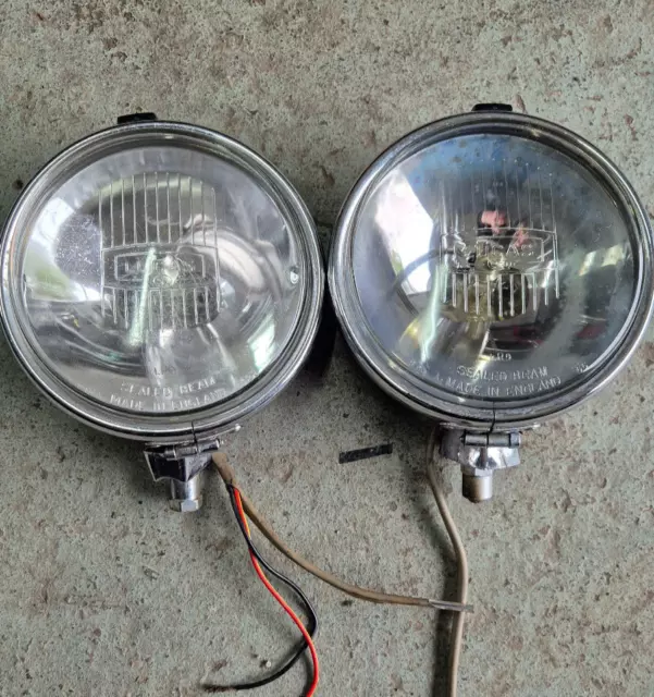 ORIGINAL PAIR OF 1950s 60s LUCAS FOG SPOT LIGHTS CLASSIC MINI ESCORT A60 GT etc