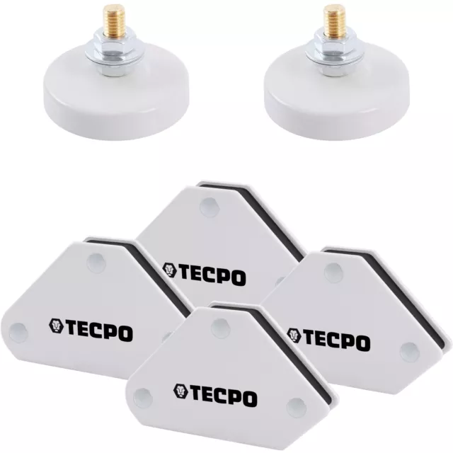 TECPO MAGNET SCHWEIßWINKEL SET 4x SCHWEIßMAGNETE 4kg 9lbs + 2x MASSEKLEMMEN