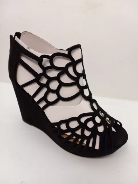 Torrid Sandals Women's sz 11 W Wide Black Faux Suede Platform Wedge NWT $55.50
