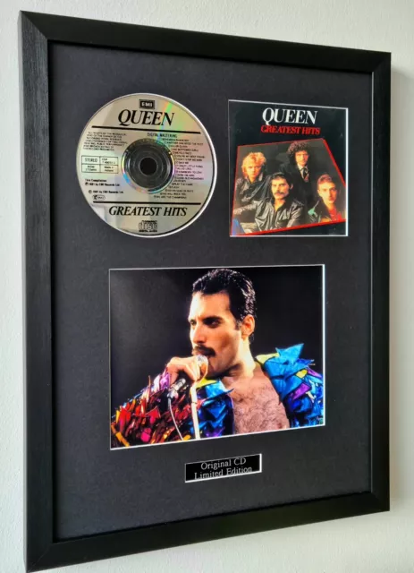 Queen Framed ORIGINAL CD-Greatest Hits-Freddie Mercury Bohemian Rhapsody