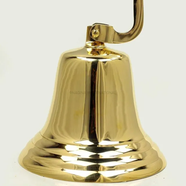 7" Brass Ship Bell Wall Mounting Calling Ship Nautical Indoor Outdoor Bell Gift