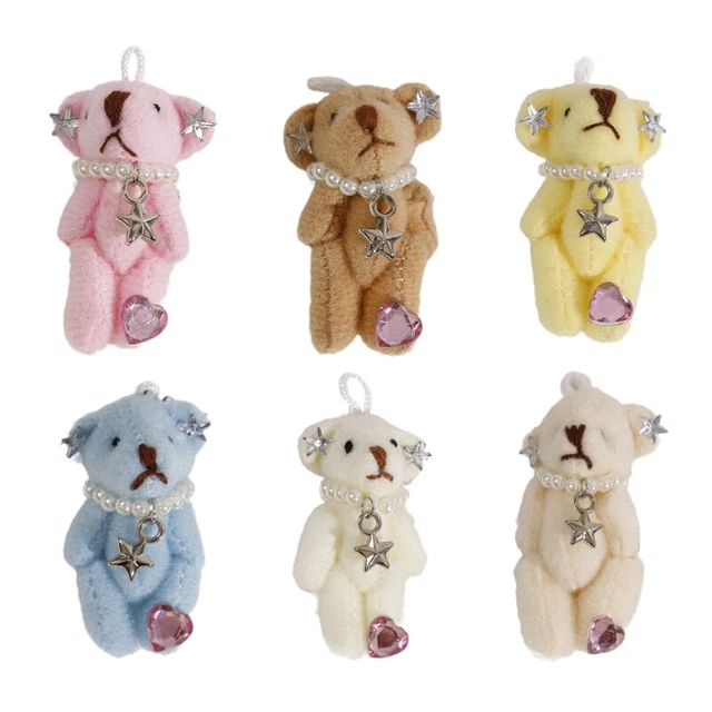 Plush Dolls Keychain Pendant Plush Bear Keyrings Pendant Backpack Pendants
