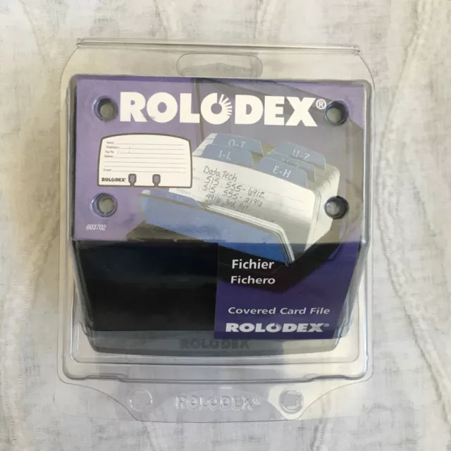 NEW Rolodex Covered Petite Card File Holder 2.25" x 4" Address Phone 125 Cards