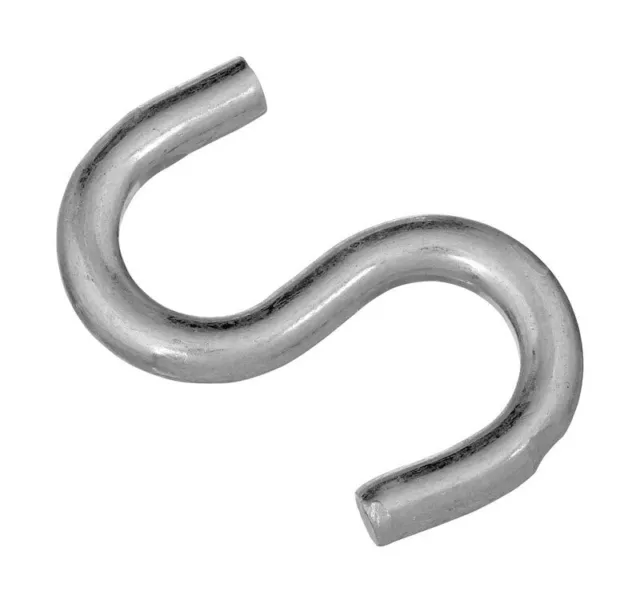 National Hardware N121-715 Zinc Plated V2076 Open S-Hook 2-1/2 L x 0.3 Dia. in.