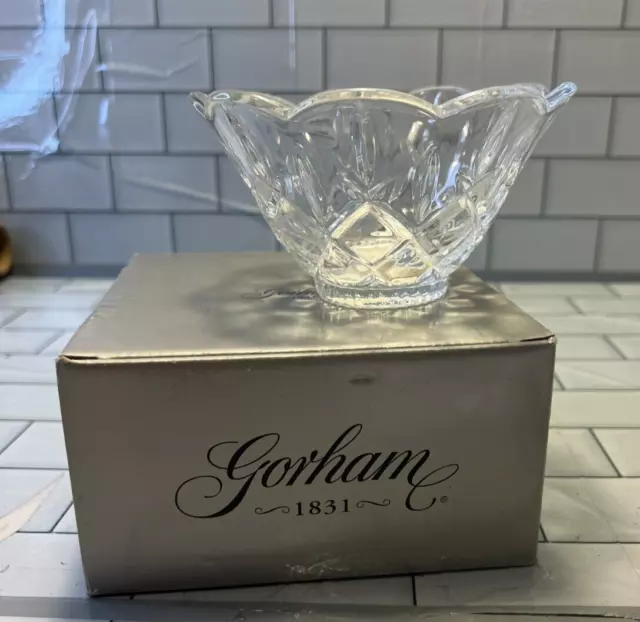 Gorham Lady Anne Small Bowl 5 1/2” Full Lead Crystal Made in Czech Republic New