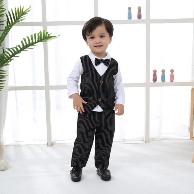 Baby Boy Formal Party Wedding Outfit Clothes Sets Christening Tuxedo Suit Dress