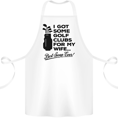 Golf Clubs for My Wife Gofing Golfer Funny Cotton Apron 100% Organic