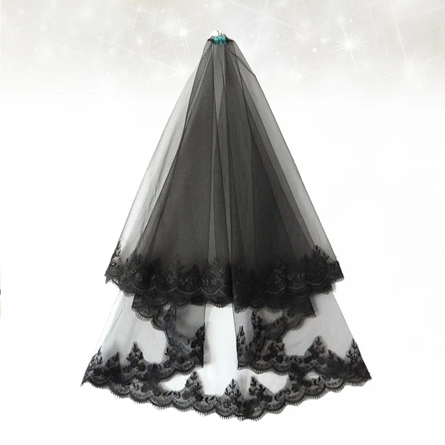 Abito da sposa tulle abiti da sposa sposa velo cattedrale nero