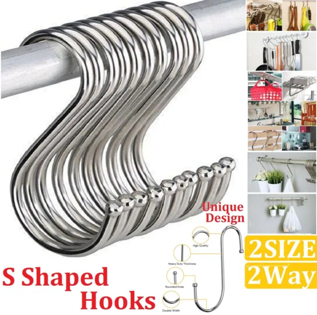 S Hooks Shape Stainless Steel Kitchen Hanger Rack Clothes Pot Hanger S HOOK