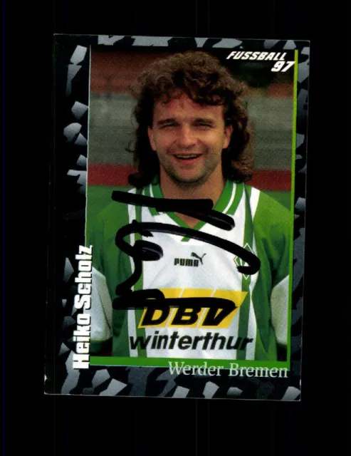 Heiko Scholz Werder Bremen Panini Sammelbild 1997 Original Signiert + A 226653