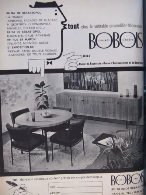 Publicité 1962 Bobois Ariad Ensemblier Décorateur - Advertising